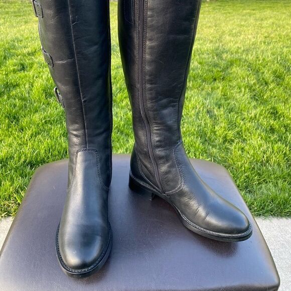 ECCO "Saunter" GTX Tall Riding Water Proof ZIP Leather Boot Black Size 5.5/36EU - Picture 5 of 11